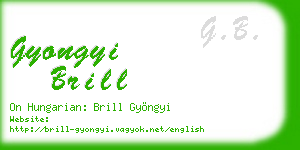 gyongyi brill business card