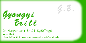 gyongyi brill business card